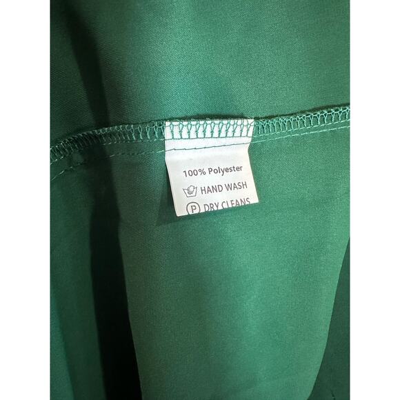 NWT- Dark green Long Sleeve midi Dress, Empire Waist Ruffle V neck- Small - Picture 6 of 6